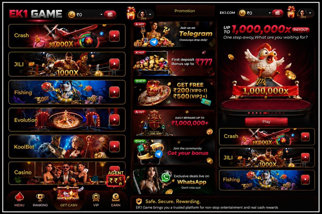 EK1 Game online gaming features, user dashboard, and secure gameplay options.